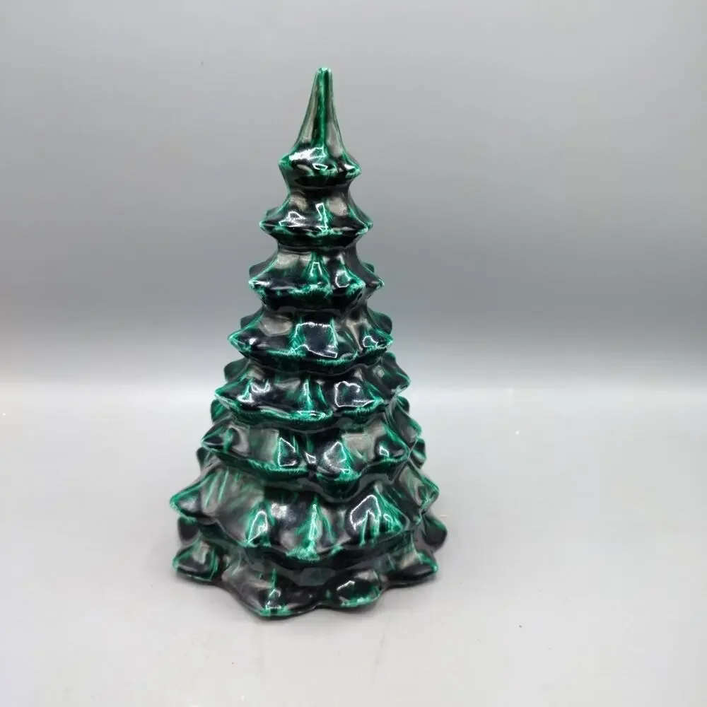 Vintage 9” Ceramic Christmas Tree Handmade 1970’s 1980’s No Chips No Base